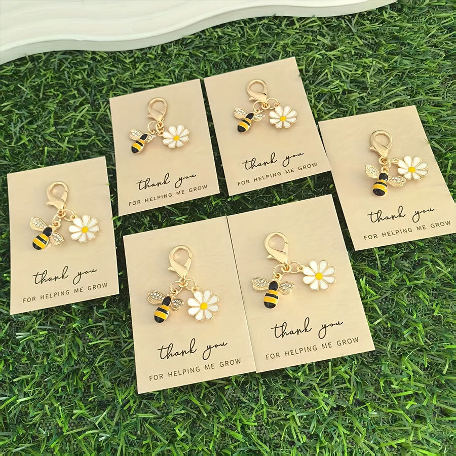 Wholesale Cute little bee keychain with diamond